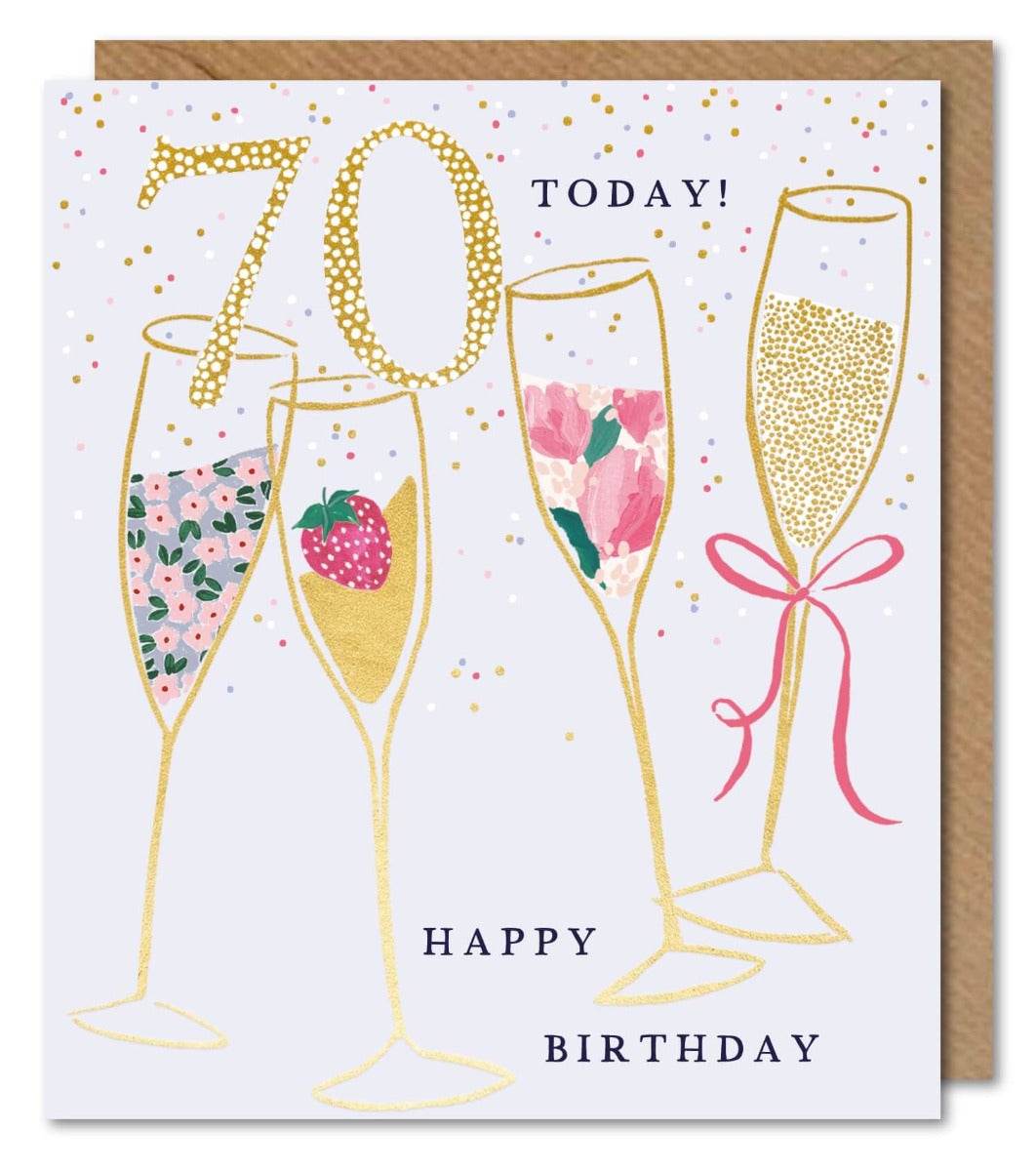 70th Pastel Birthday Card - House of Cards