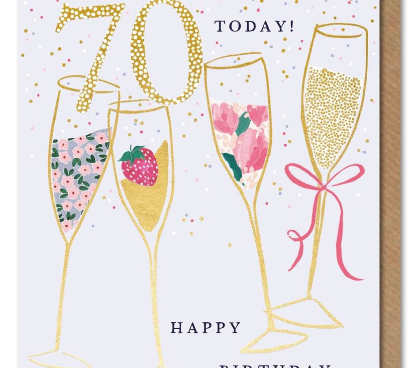 70th Pastel Birthday Card - House of Cards