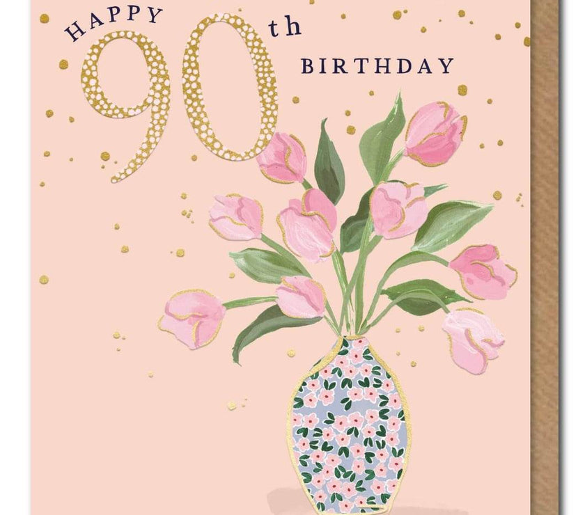 90th Pastel Birthday Card - House of Cards