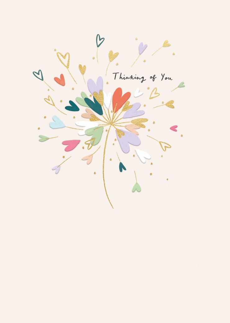 Thinking of You Love Hearts Greeting Card