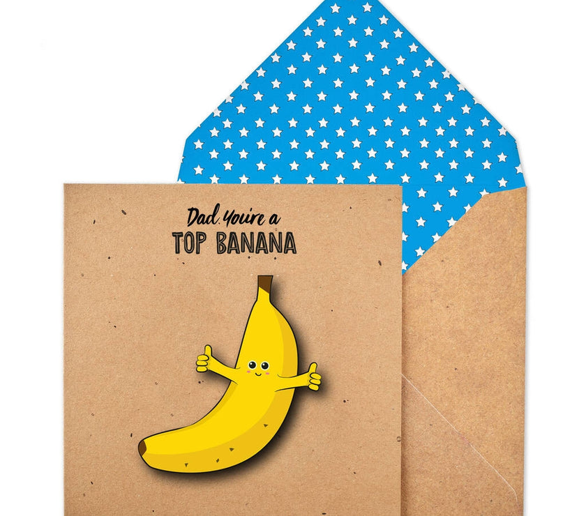 Super Top Banana Dad Greetings Card