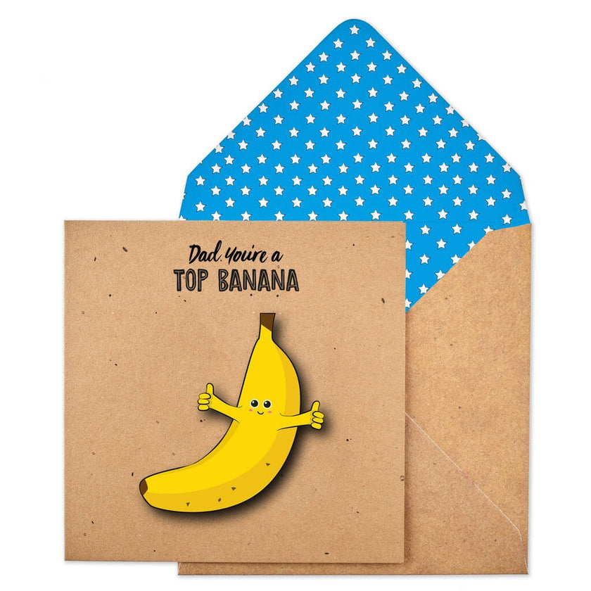 Super Top Banana Dad Greetings Card
