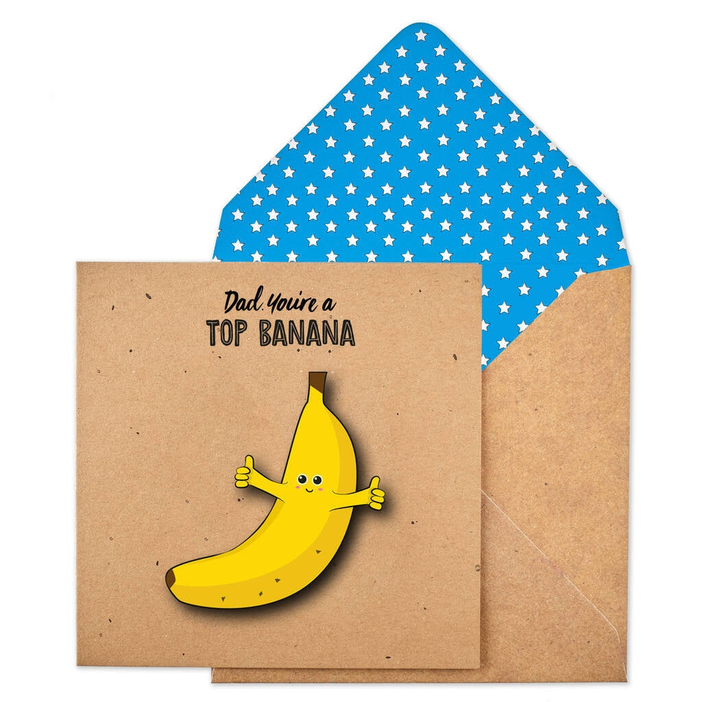 Super Top Banana Dad Greetings Card