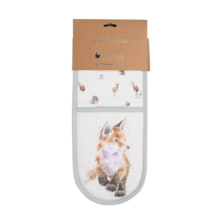 Fox Woodlanders Double Oven Glove - House of Cards