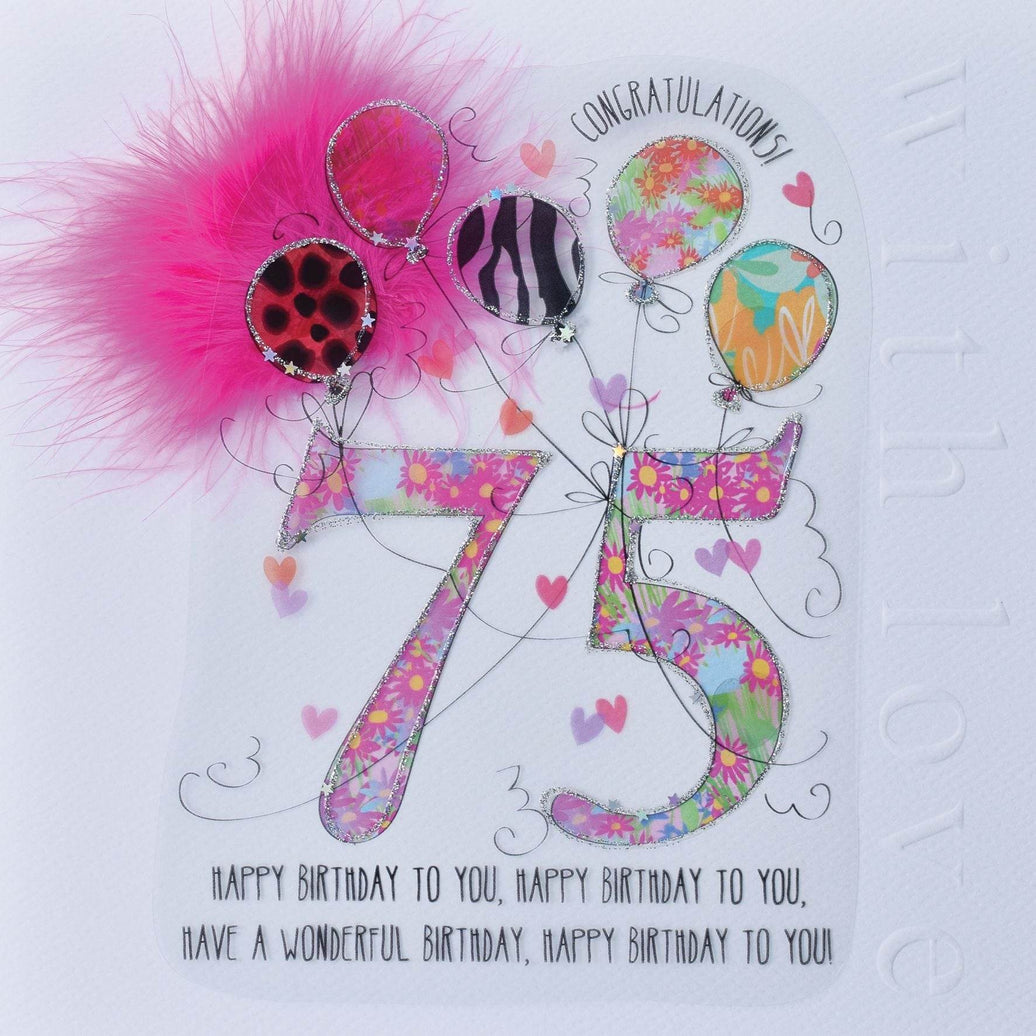 75th Handmade Birthday Card For Her - House of Cards