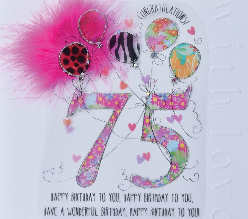 75th Handmade Birthday Card For Her - House of Cards