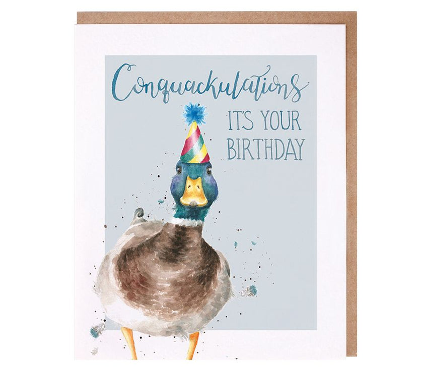 Conquackulations Duck Birthday Card
