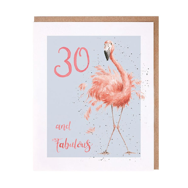 Flamingo 30th Birthday Card