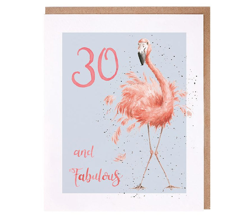 Flamingo 30th Birthday Card
