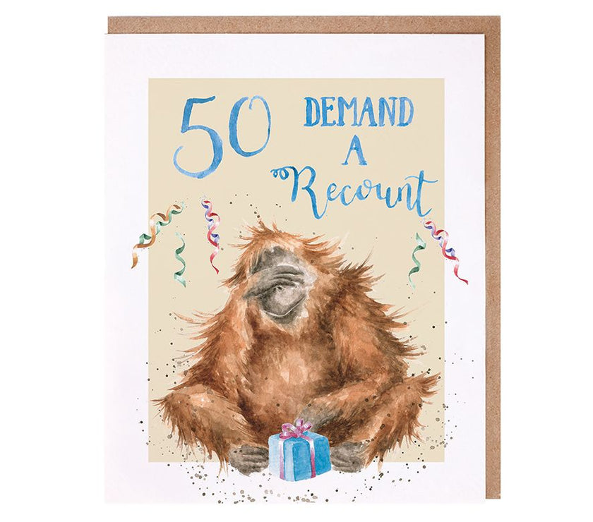 Orangutan 50th Birthday Card
