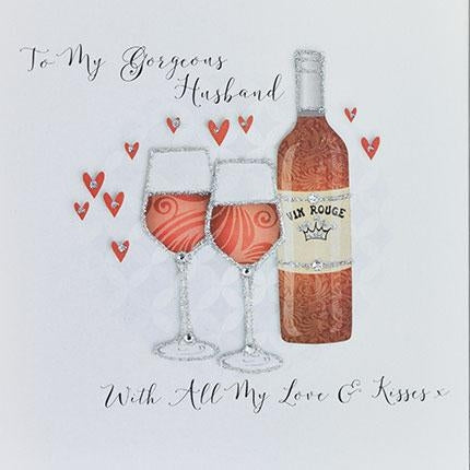 Husband Wine Valentine or Anniversary Card