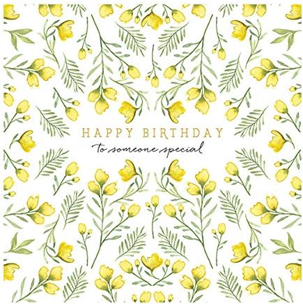 Yellow Flowers Happy Birthday Card