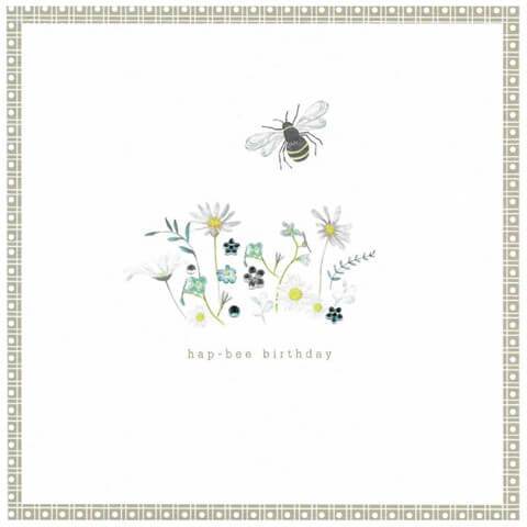 Bee and Flowers Birthday Card - House of Cards