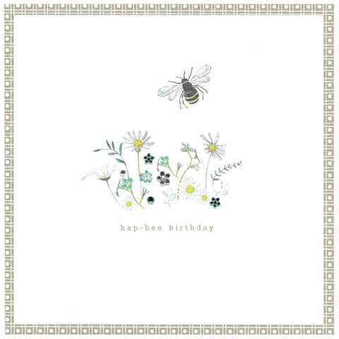 Bee and Flowers Birthday Card