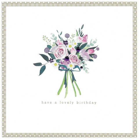Purple Floral Birthday Card