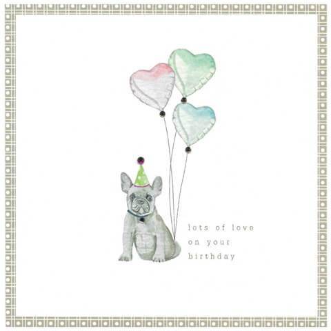 Dog and Balloons Birthday Card - House of Cards