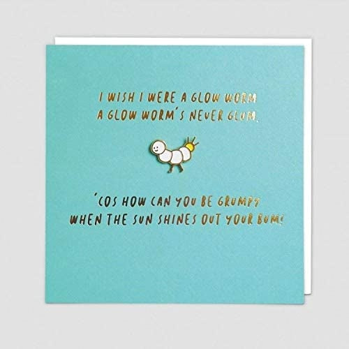Pinata Enamel Glow Worm Pin Birthday Card