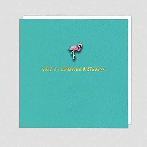 Pinata Enamel Flamingo Pin Birthday Card - House of Cards