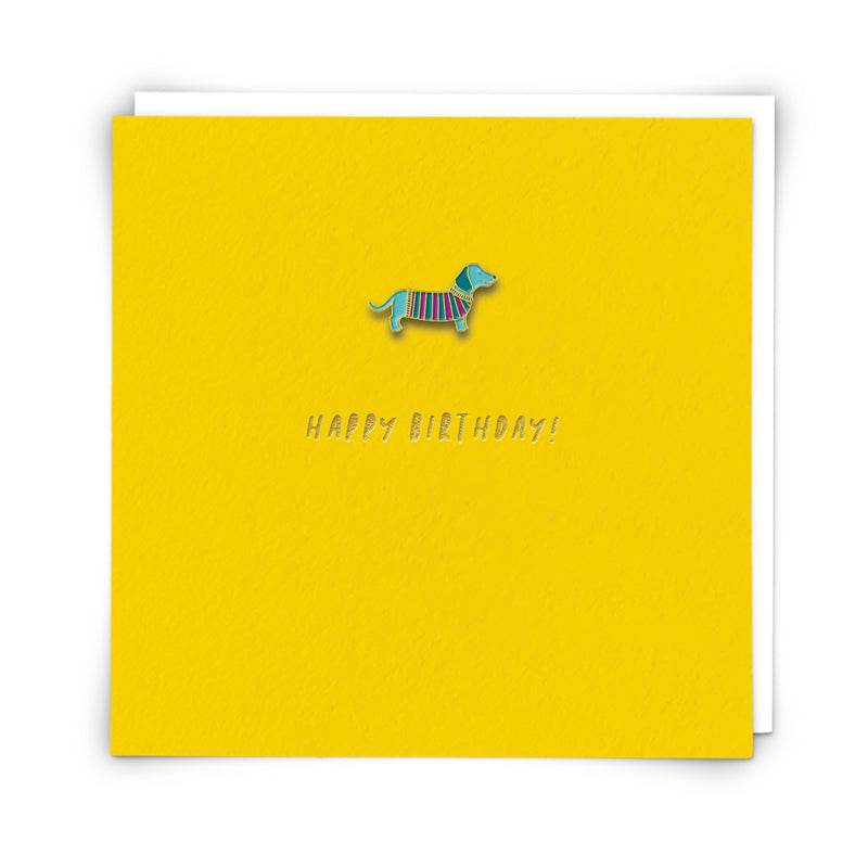 Pinata Enamel Dachshund Pin Birthday Card - House of Cards