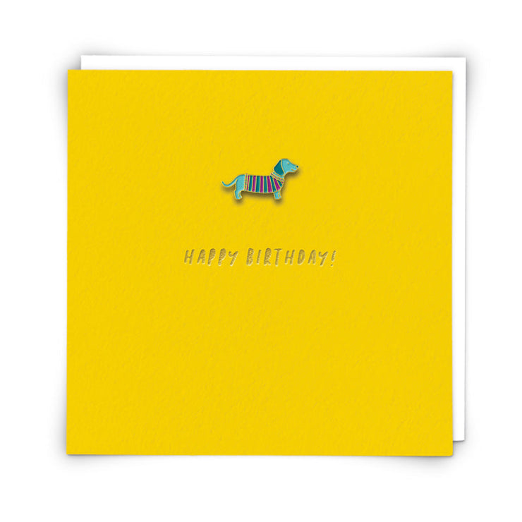 Pinata Enamel Dachshund Pin Birthday Card