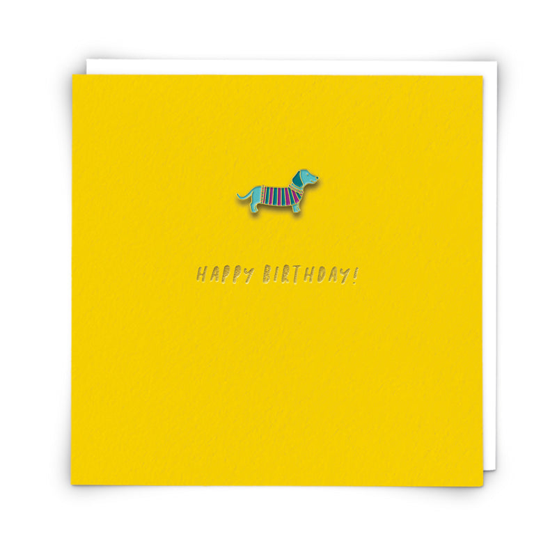 Pinata Enamel Dachshund Pin Birthday Card