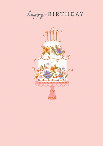 Pansy Cake Birthday Card