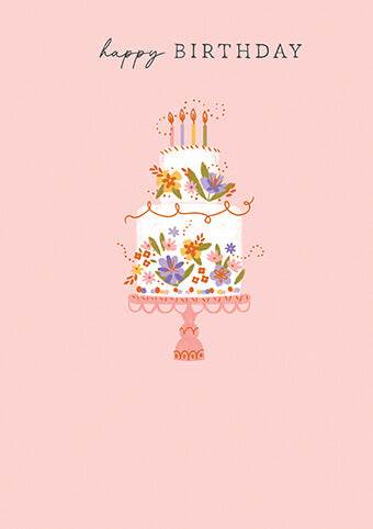 Pansy Cake Birthday Card - House of Cards