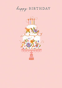 Pansy Cake Birthday Card