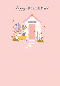 Pansy Shed Birthday Card