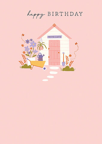 Pansy Shed Birthday Card