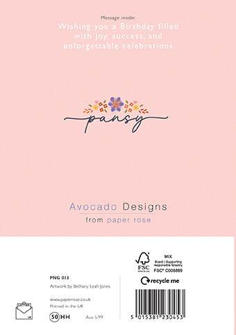 Pansy Friend Birthday Card - House of Cards