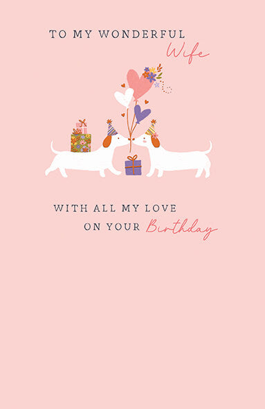 Wife Dogs Birthday Card