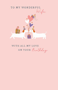 Wife Dogs Birthday Card