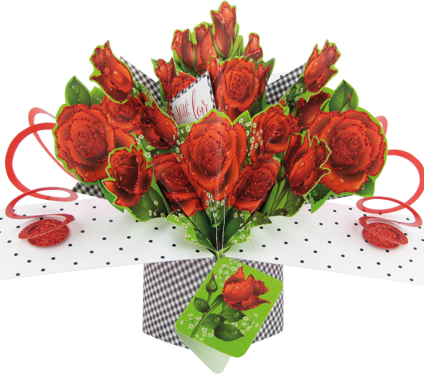 Pop Up Red Roses Card