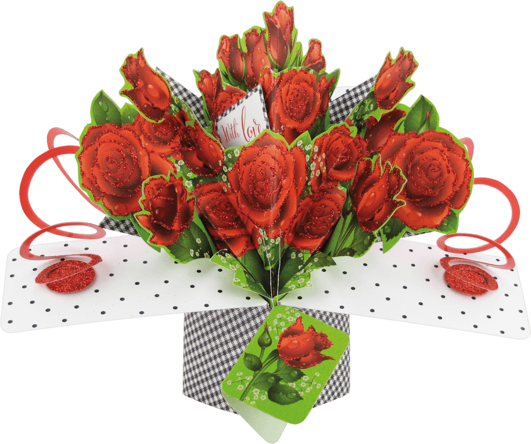 Pop Up Red Roses Card - House of Cards