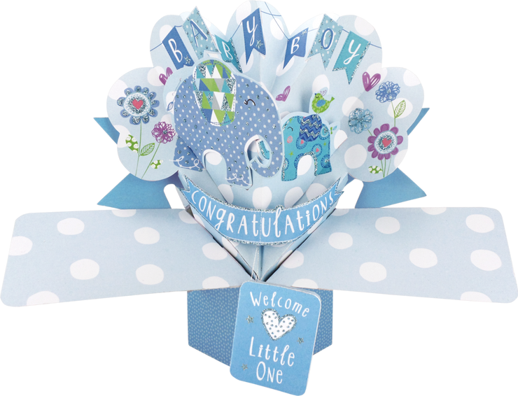 Pop Up New Baby Boy Card