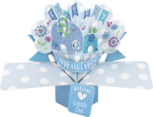 Pop Up New Baby Boy Card