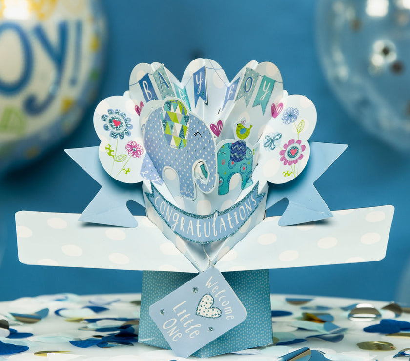Pop Up New Baby Boy Card