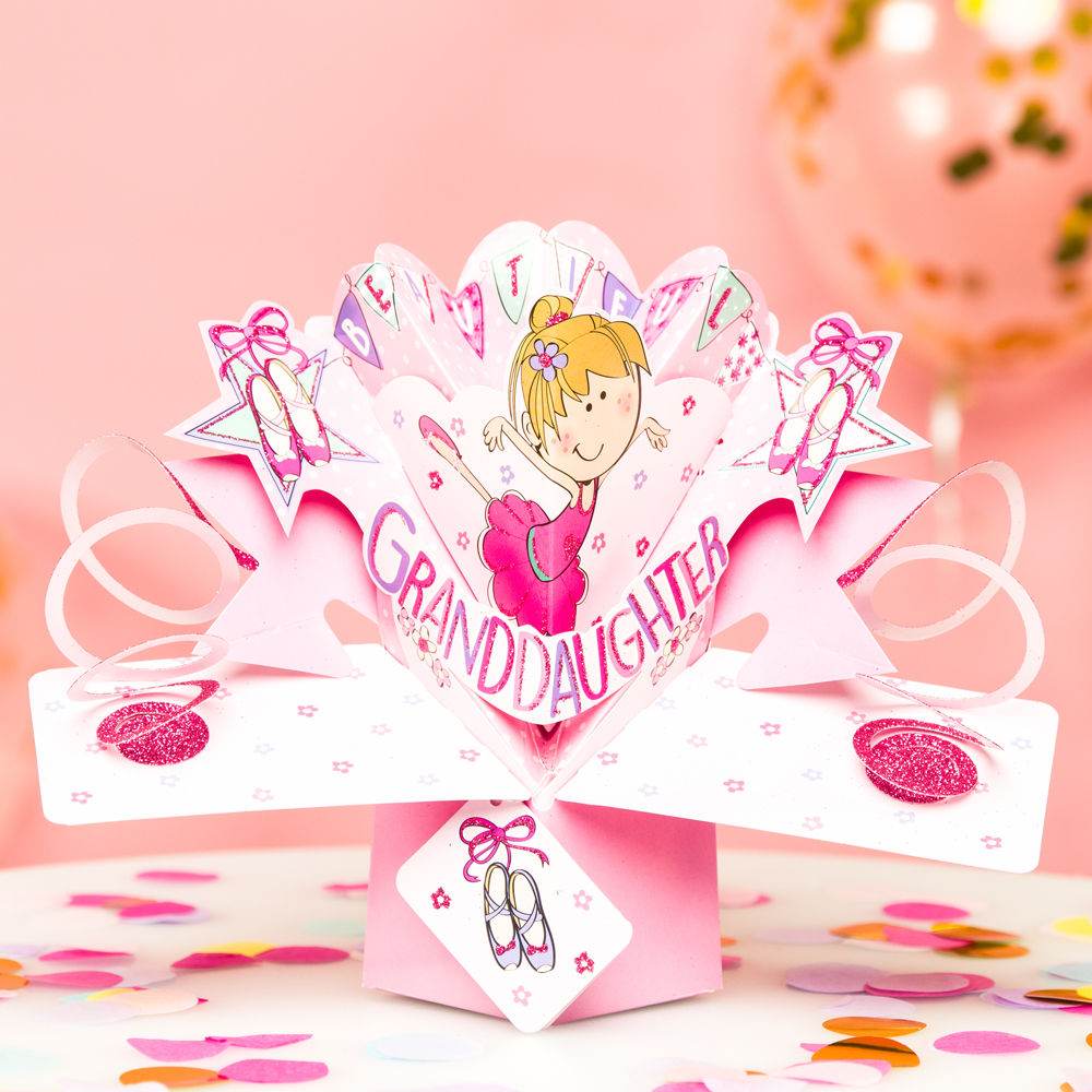 Pop Up Granddaughter Ballet Birthday Card - House of Cards