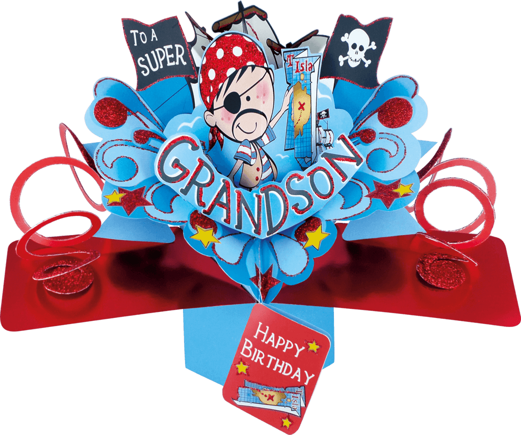 Pop Up Grandson Pirate Birthday Card - House of Cards