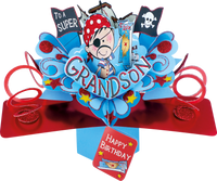 Pop Up Grandson Pirate Birthday Card