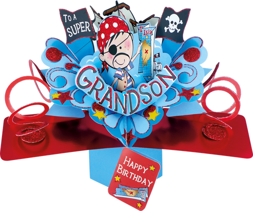 Pop Up Grandson Pirate Birthday Card