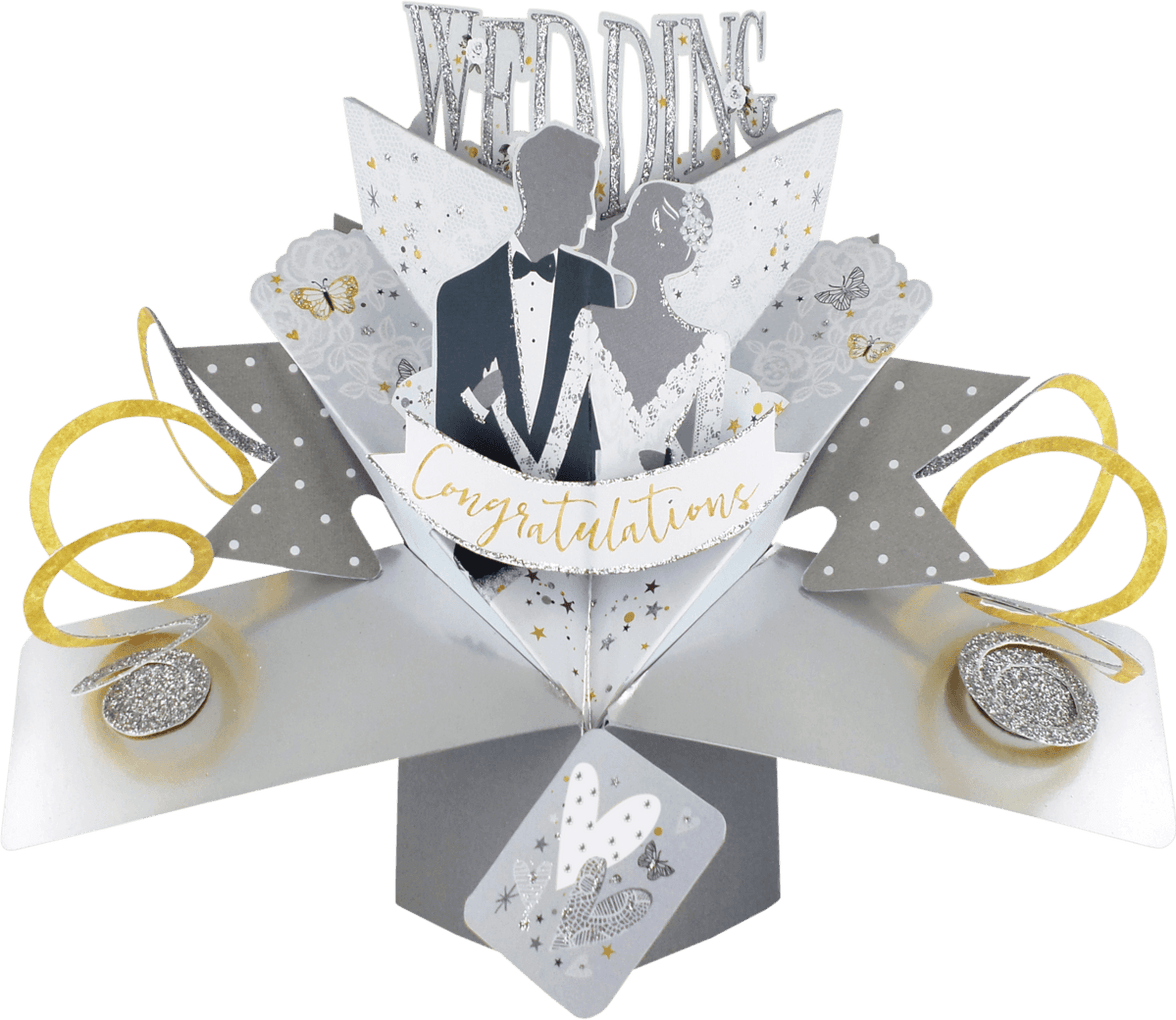 Pop Up Congratulations Wedding Card - House of Cards