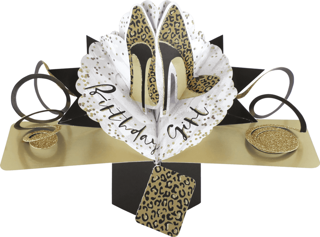Pop Up Leopard Shoes Birthday Card - House of Cards