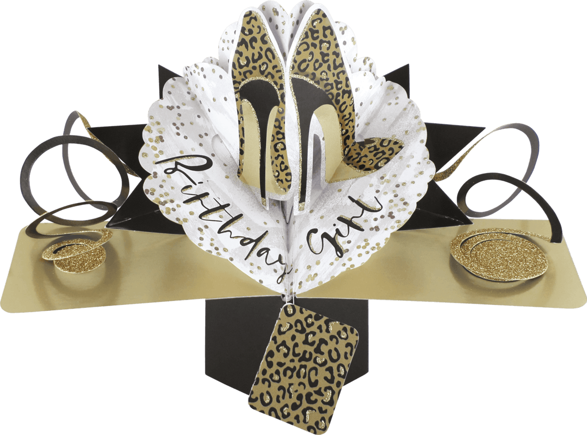 Pop Up Leopard Shoes Birthday Card - House of Cards