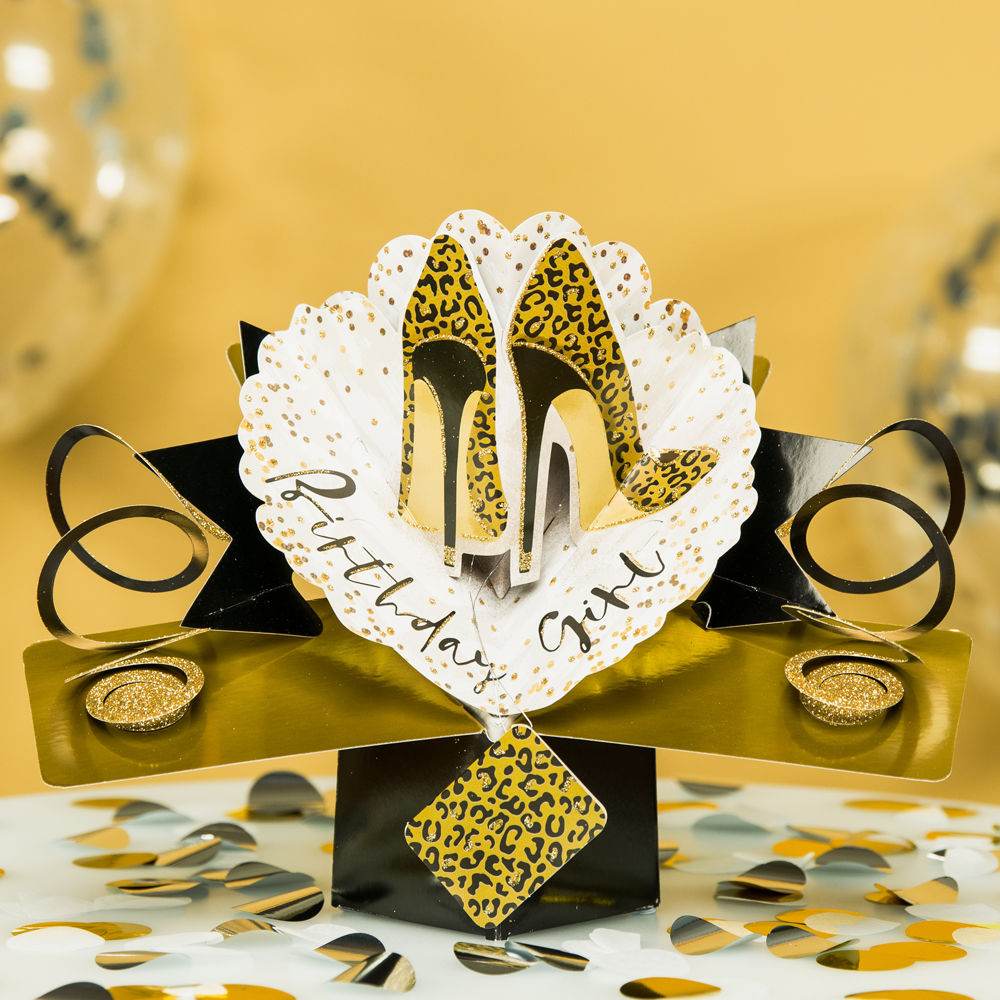 Pop Up Leopard Shoes Birthday Card - House of Cards