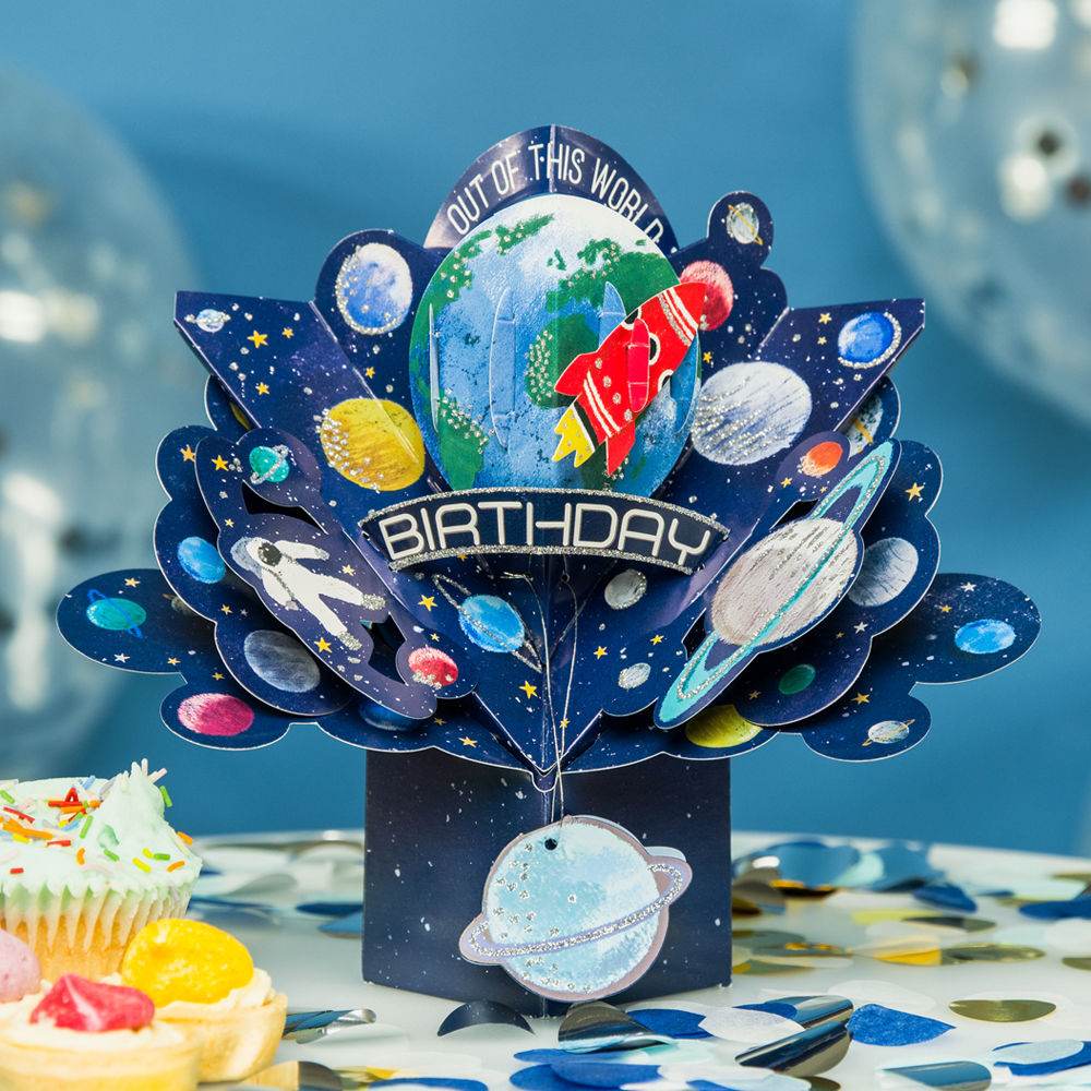 Pop Up Outer Space Birthday Card - House of Cards