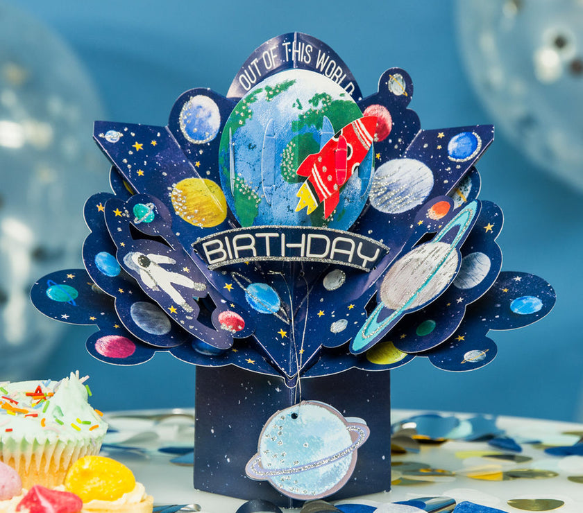 Pop Up Outer Space Birthday Card