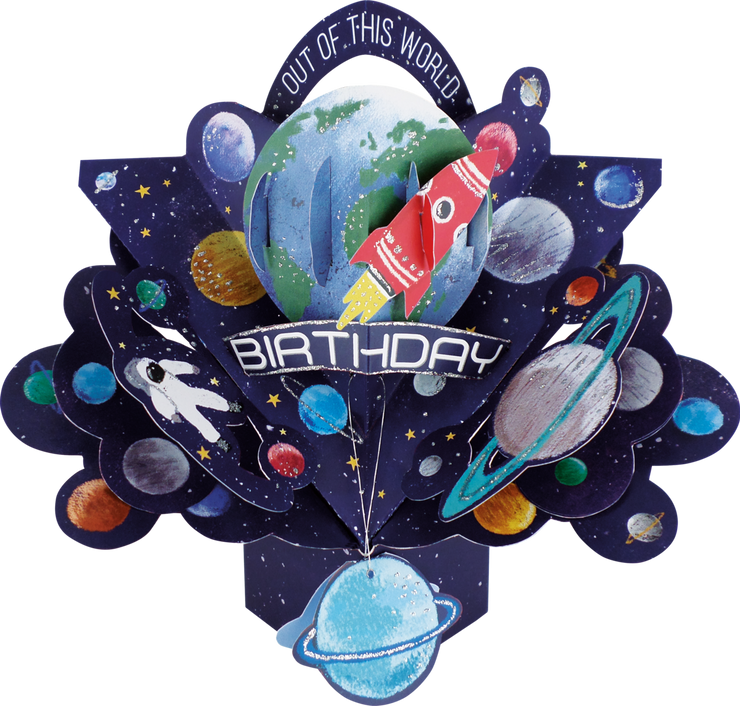 Pop Up Outer Space Birthday Card