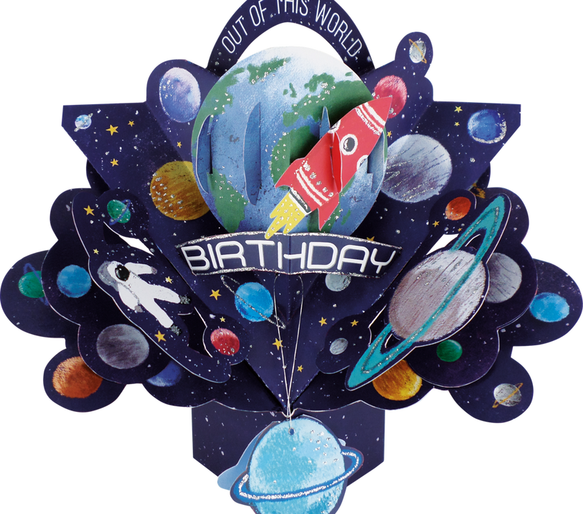 Pop Up Outer Space Birthday Card